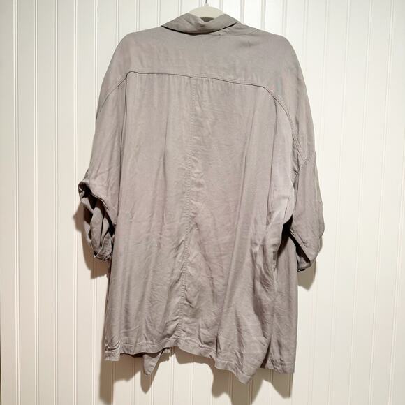 Lulus Lucky Break Light Gray Oversized Jacket Spring Summer Size Medium - Picture 7 of 7